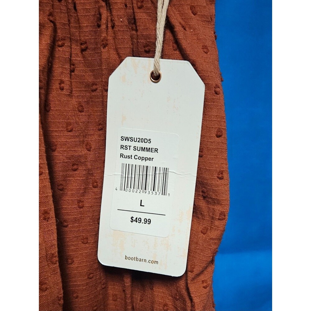 Shyanne Rust Brown Eyelet Midi Dress - Picture 3 of 4